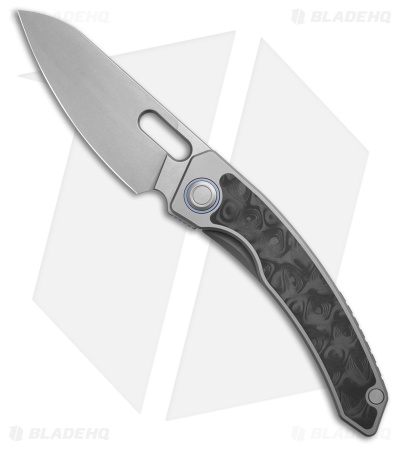 Maxace Black Mirror Frame Lock Knife TC4 Carbon Fiber (3.3" SW S90V)