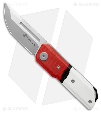 Maxace Capsule II Liner Lock Knife G-10 Red/White (2.7" Satin)