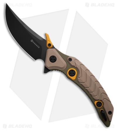 Maxace Dragon Knight Frame Lock Knife Green/Sand Cerakote Ti (4
