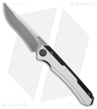 Maxace Kestrel Frame Lock Knife Black Aluminum/White G-10 (3.75