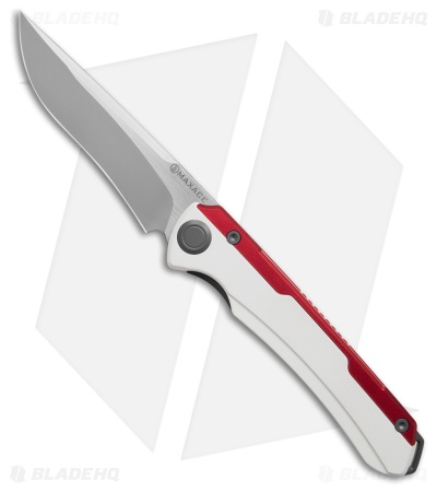 Maxace Kestrel Frame Lock Knife Red Aluminum/White G-10 (3.75
