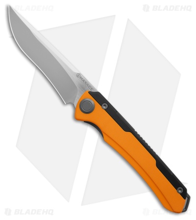Maxace Kestrel Frame Lock Knife Black Aluminum/Yellow G-10 (3.75