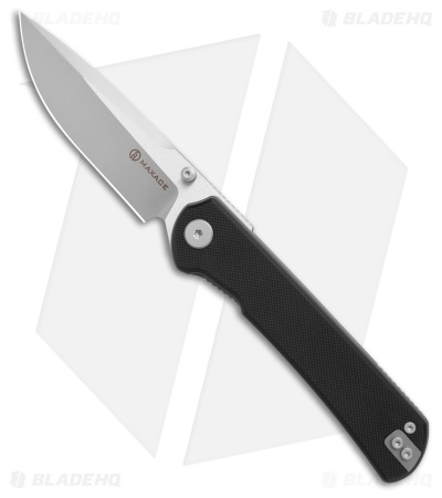 Maxace Knives Peregrine S Liner Lock Knife Black G-10 (3.5" Satin)