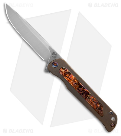 Medford T-Bone Frame Lock Knife Bronze Titanium/Safari Inlay (4" SW)