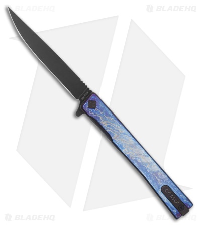 Ocaso Solstice Liner Lock Knife Lightning Strike Titanium (3.5