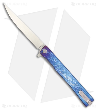 Ocaso Solstice Liner Lock Knife Lightning Strike Titanium (3.5