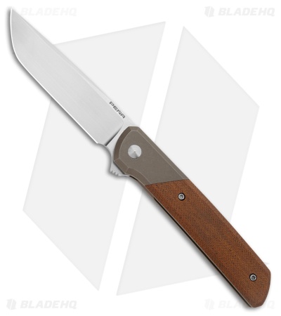 Pena Knives La Carolina Frame Lock Knife SW Ti /Brown Micarta (3.75" Satin)