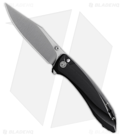 Petrified Fish Grow Button Lock Knife Black G-10 (K110) PFE08DS