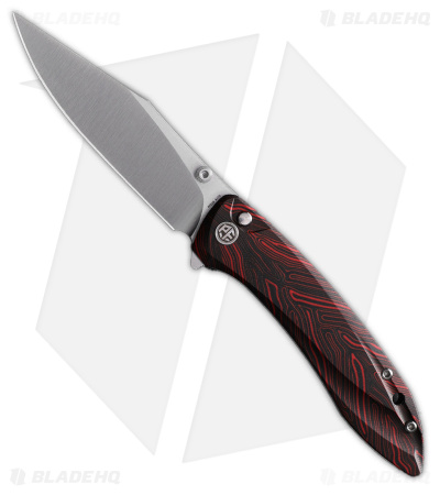 Petrified Fish Grow Button Lock Knife Red Gmascus (K110) PFE08RDMS