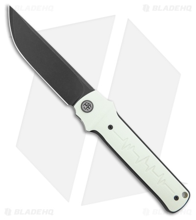 Petrified Fish Tena Liner Lock Knife White G-10 (3.8" Black SW)