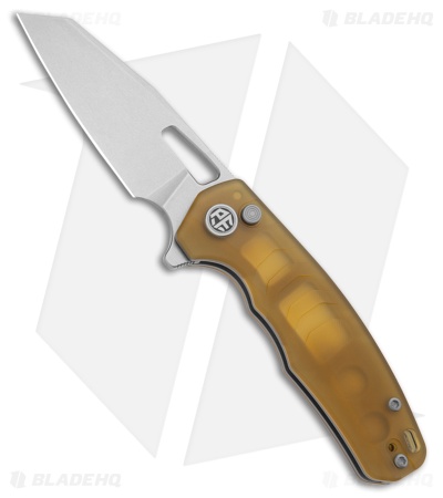 Petrified Fish Trilobite Button Lock Knife Ultem (3