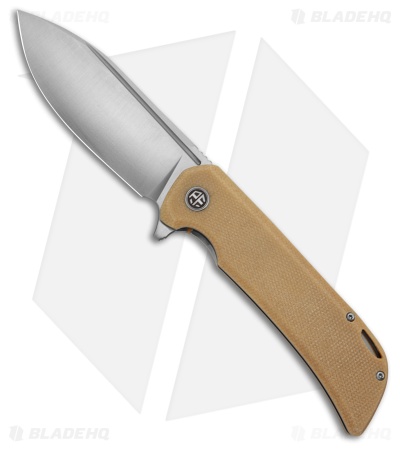 Petrified Fish Tunny Liner Lock Knife Brown Micarta (3.86" Satin) PFB05BRMS