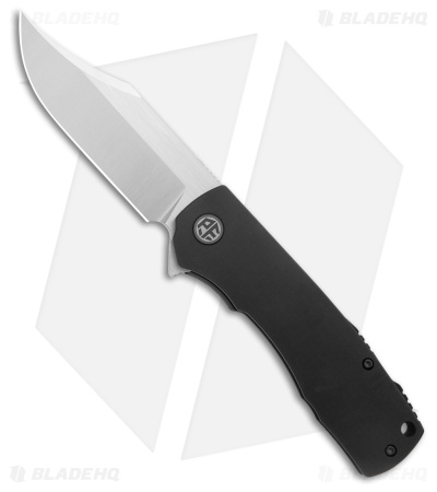 Petrified Fish Victor Liner Lock Knife Black Aluminum (3.6" Satin)