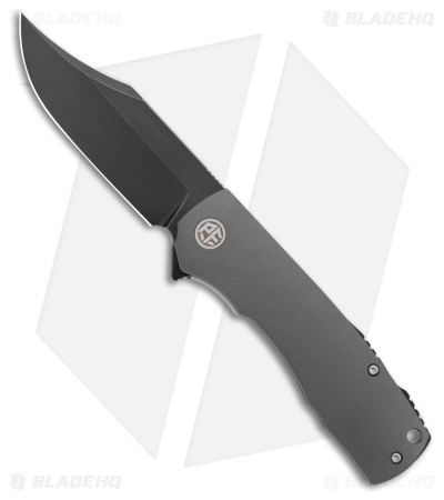 Petrified Fish Victor Liner Lock Knife Gray Aluminum (3.6" Black)