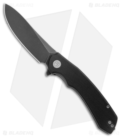 Petrified Fish Waterspout Liner Lock Knife Black G-10 (3.5" Black SW) PFP12DDW