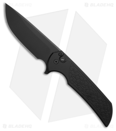 Pro-Tech Mordax Button Lock Knife Black Aluminum Gridlock (3.5" DLC MagnaCut)
