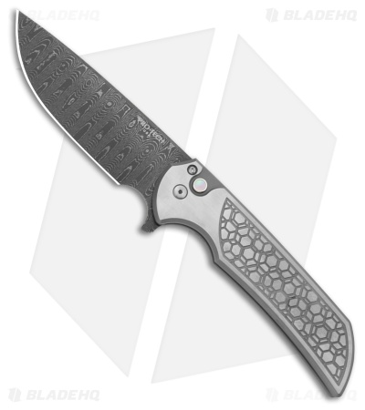 Pro-Tech Mordax Custom Knife Gridlock Steel w/ Pearl Button (3.5