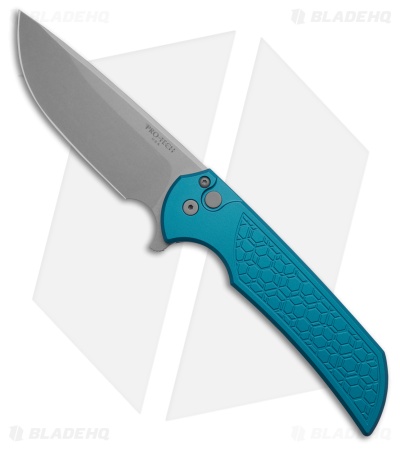 Pro-Tech Mordax MagnaCut Button Lock Knife Gridlock Blue Aluminum (3.5" SW)