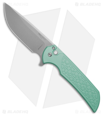 Pro-Tech Mordax MagnaCut Button Lock Knife Gridlock Teal Blue Al (3.5" SW)