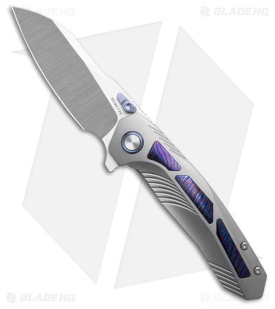 REMETTE RT-Kestrel Frame Lock Knife Titanium + Timascus Inlays (2.8" Satin)