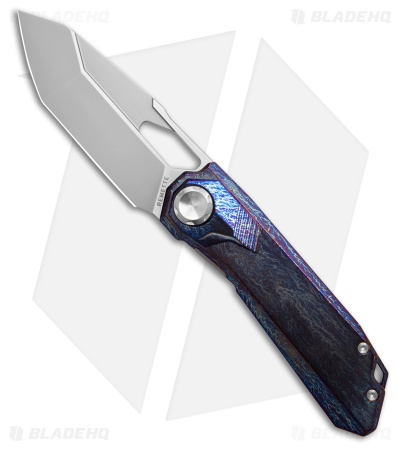 REMETTE RT-Peregrine Falcon Button Lock Knife Lightning Titanium (3.2" Satin)