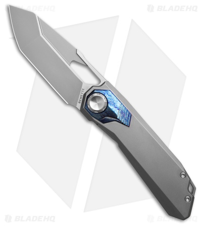 REMETTE RT-Peregrine Falcon Button Lock Knife Titanium + Lightning (3.2" Satin)