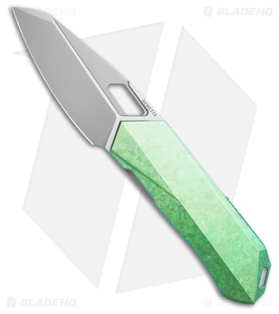 REMETTE RT-Woodpecker Liner Lock Knife Crystal Green Titanium (3" Pearlescent)