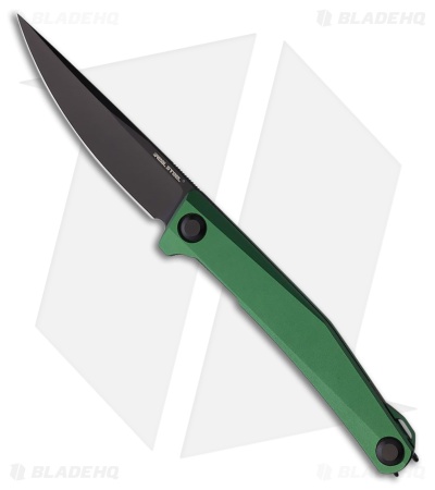 Real Steel Teres Liner Lock Knife Green Aluminum (3.1" Satin)