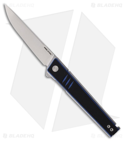 Real Steel Kikashi Liner Lock Knife Black/Blue G-10 (3.5" Stonewash)