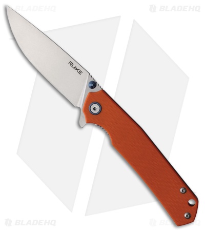 RUIKE P801 Frame Lock Knife Orange G-10/Stainless Steel (3.5" Stonewash)