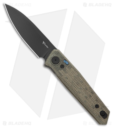 Reate PL-6 Pivot Lock Knife Green/Black Micarta (3.5" Black PVD Nitro-V)