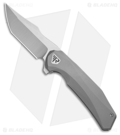 Reate Zoro Frame Lock Knife Bead Blast Titanium (3.3" Belt Satin M390)
