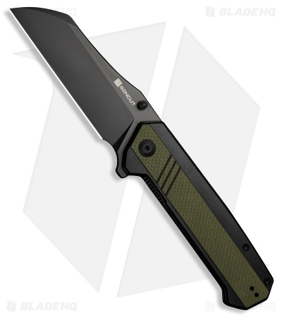 SENCUT Draxor Liner Lock Knife Green/Black G-10 (3.7" Black)