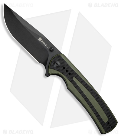 SENCUT Regnator Liner Lock Knife Green/Black G-10 (3.5" Black)