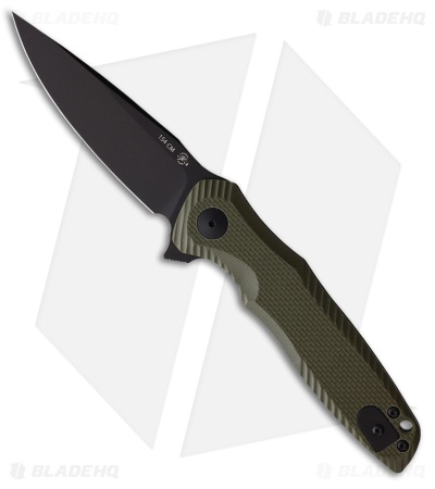 Spartan Blades POROS Liner Lock Knife Green G-10 (3.75" Black TiNi)