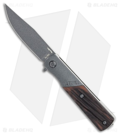 Old Timer Frontier Barlow Spring Assisted Knife Luxewood (2.7" Gray) 133OTF
