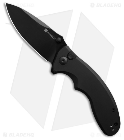 SENCUT Cybrix Button Lock Knife Black Aluminum (3.5" Black)
