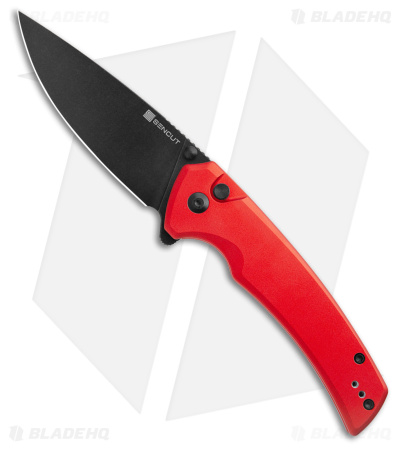 SENCUT Serene Button Lock Knife Red Aluminum (3.48" BW) S21022B-2