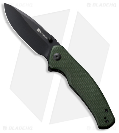SENCUT Slashkin Liner Lock Knife Green Micarta (3.48" Black) S20066-3