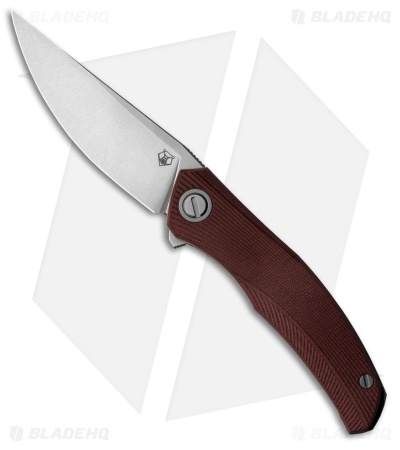 Shirogorov Knives Q95 Ursus Liner Lock Knife Maroon Micarta (3.75" SW Elmax)