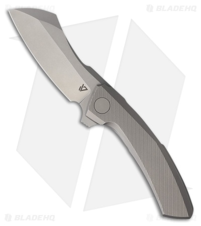 Vanguard Knives Mini Cleaver Frame Lock Knife Gray Titanium (3