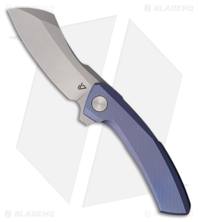 Vanguard Knives Mini Cleaver Frame Lock Knife Blue Titanium (3