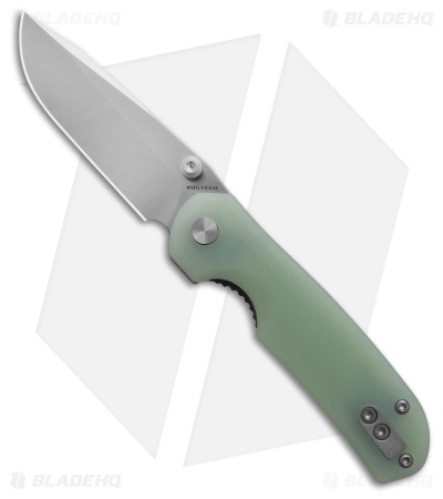Vosteed Chipmunk Drop Point Liner Lock Knife Jade G-10 (2.6" Satin 14C28N) A1403