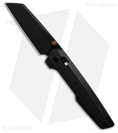Vosteed Dachshund Reverse Tanto Crossbar Lock Knife Black Titanium (3.25" Black)