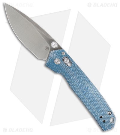 Vosteed Mini Psyop Crossbar Lock Knife Blue Norplex UltreX Micarta (2.7" Satin)