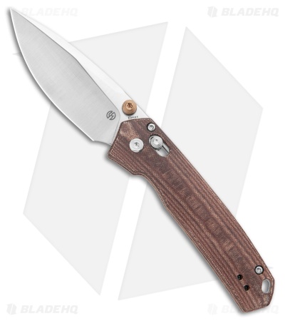 Vosteed Mini Psyop Crossbar Lock Knife Maroon Norplex UltreX Micarta (2.7" Sat)