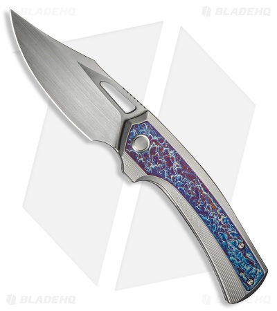 WE Knife Co. Nefaris Frame Lock Knife Polished BB Ti + Flame Ti (3.5" Satin)