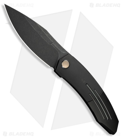 WE Knife Co. Sine Wave Liner Lock Knife Black Titanium (3.9" Black SW)