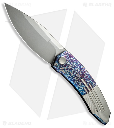 WE Knife Co. Sine Wave Liner Lock Knife Flamed/Satin Ti (3.9" Polish/BB)