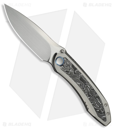 WE Knife Co. Winsome Frame Lock Knife Gray Ti + Aluminum Foil CF (3.7" Satin)